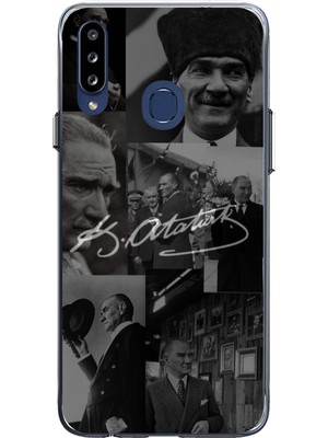 TechTree Samsung Galaxy A20S Uyumlu Kemal Atatürk Imza Baskılı Silikon Kılıf
