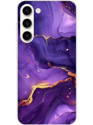 TechTree Samsung Galaxy S24 Plus Uyumlu Ametist Taşı Mor Mermer Baskılı Silikon Kılıf