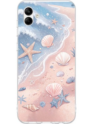 TechTree Samsung Galaxy A06 Uyumlu Sahil Deniz Kabuğu Baskılı Silikon Kılıf