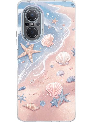 TechTree Huawei Nova 9 Se Uyumlu Sahil Deniz Kabuğu Baskılı Silikon Kılıf