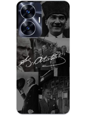 TechTree Realme C55 Uyumlu Kemal Atatürk Imza Baskılı Silikon Kılıf