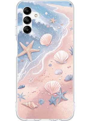 TechTree Samsung Galaxy A04S Uyumlu Sahil Deniz Kabuğu Baskılı Silikon Kılıf