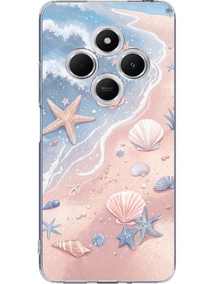 TechTree Redmi 14C Uyumlu Sahil Deniz Kabuğu Baskılı Silikon Kılıf