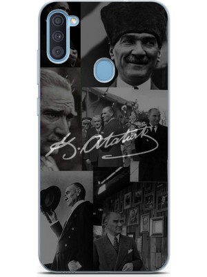 TechTree Samsung Galaxy A11 - M11 Uyumlu Kemal Atatürk Imza Baskılı Silikon Kılıf