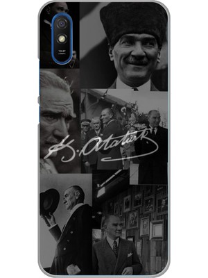 TechTree Redmi 9A Uyumlu Kemal Atatürk Imza Baskılı Silikon Kılıf