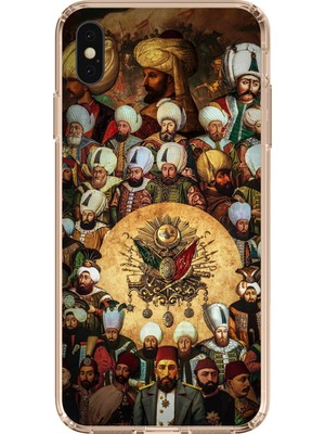 TechTree iPhone Xs Max Uyumlu Osmanlı Padişahları Baskılı Silikon Kılıf