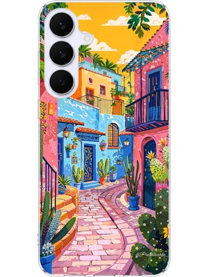 TechTree Samsung Galaxy S25 Fe Uyumlu Renkli Sanat Sokak Silikon Kılıf