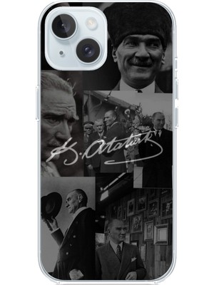 TechTree iPhone 15 Uyumlu Kemal Atatürk Imza Baskılı Silikon Kılıf