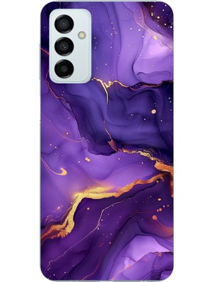 TechTree Samsung Galaxy M14 Uyumlu Ametist Taşı Mor Mermer Baskılı Silikon Kılıf
