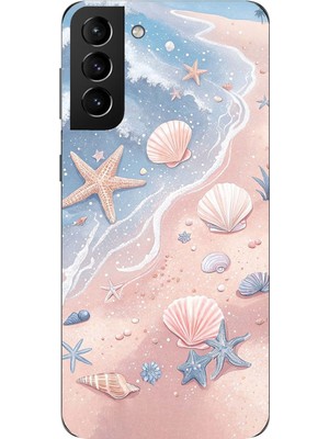 TechTree Samsung Galaxy S21 Plus Uyumlu Sahil Deniz Kabuğu Baskılı Silikon Kılıf