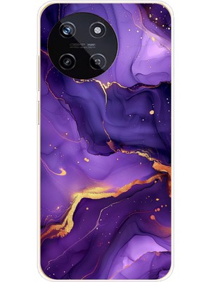 TechTree Realme 11 4g Uyumlu Ametist Taşı Mor Mermer Baskılı Silikon Kılıf