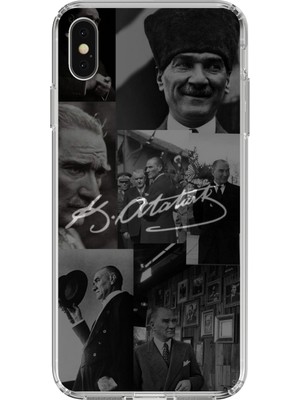TechTree iPhone x - Xs Uyumlu Kemal Atatürk Imza Baskılı Silikon Kılıf