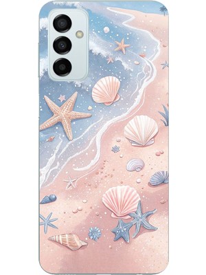 TechTree Samsung Galaxy M14 Uyumlu Sahil Deniz Kabuğu Baskılı Silikon Kılıf