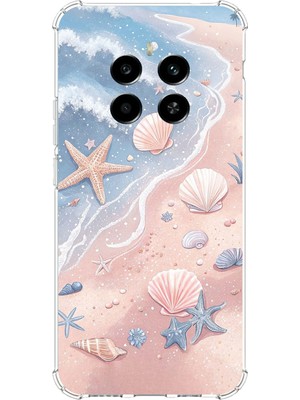 TechTree Realme 12 4g -12 Plus Uyumlu Sahil Deniz Kabuğu Baskılı Silikon Kılıf