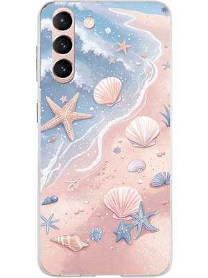 TechTree Samsung Galaxy S21 Uyumlu Sahil Deniz Kabuğu Baskılı Silikon Kılıf