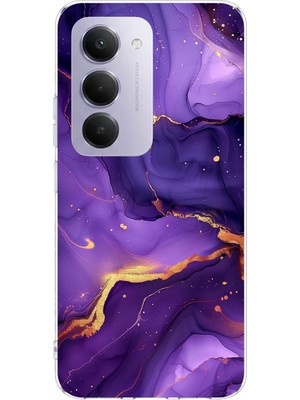TechTree Redmi 15 4g Uyumlu Ametist Taşı Mor Mermer Baskılı Silikon Kılıf