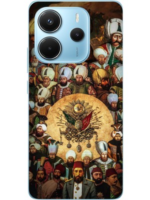 TechTree Redmi Note 14 4g Uyumlu Osmanlı Padişahları Baskılı Silikon Kılıf