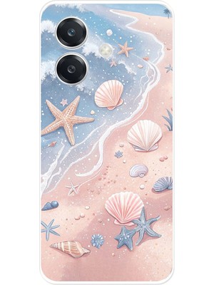 TechTree Oppo A3 Uyumlu Sahil Deniz Kabuğu Baskılı Silikon Kılıf