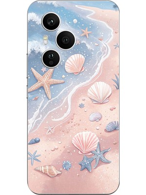 TechTree Honor 400 Pro Uyumlu Sahil Deniz Kabuğu Baskılı Silikon Kılıf