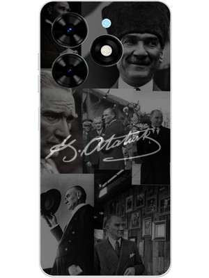 TechTree Tecno Spark Go 2024 Uyumlu Kemal Atatürk Imza Baskılı Silikon Kılıf