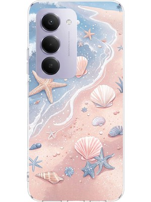 TechTree Redmi 15 4g Uyumlu Sahil Deniz Kabuğu Baskılı Silikon Kılıf