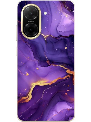 TechTree Redmi A5 Uyumlu Ametist Taşı Mor Mermer Baskılı Silikon Kılıf