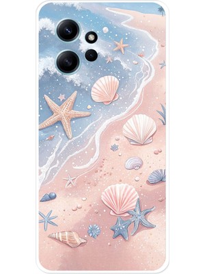 TechTree Redmi Note 12 4g Uyumlu Sahil Deniz Kabuğu Baskılı Silikon Kılıf