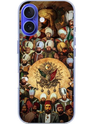 TechTree iPhone 16 Uyumlu Osmanlı Padişahları Baskılı Silikon Kılıf