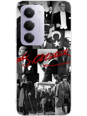 TechTree Redmi 15 4g Uyumlu Kırmızı Mustafa Kemal Atatürk Imza Baskılı Silikon Kılıf