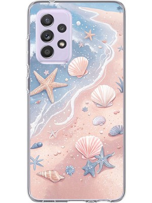 TechTree Samsung Galaxy A72 Uyumlu Sahil Deniz Kabuğu Baskılı Silikon Kılıf