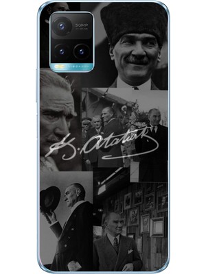 TechTree Vivo Y21S/Y33S/Y32 Uyumlu Kemal Atatürk Imza Baskılı Silikon Kılıf