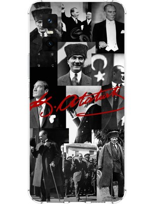 TechTree Infinix Gt 30 Pro Uyumlu Kırmızı Mustafa Kemal Atatürk Imza Baskılı Silikon Kılıf