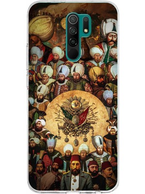 TechTree Redmi 9 Uyumlu Osmanlı Padişahları Baskılı Silikon Kılıf
