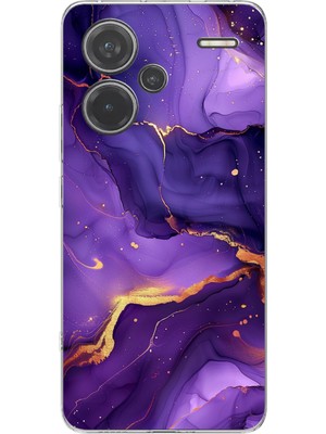 TechTree Redmi Note 13 Pro Plus 5g Uyumlu Ametist Taşı Mor Mermer Baskılı Silikon Kılıf