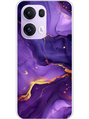 TechTree Oppo Reno 13 Pro Uyumlu Ametist Taşı Mor Mermer Baskılı Silikon Kılıf
