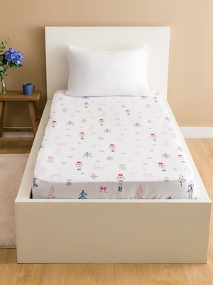 Lc Waikiki Yeni Sezon Yılbaşı Temalı Tek Kişilik Lastikli Çarşaf 100X200 cm