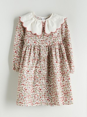 Lc Waikiki Yeni Sezon Bebe Yaka Çiçekli Kız Çocuk Elbise