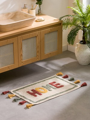 Lc Waikiki Yeni Sezon Home Nakışlı Püsküllü Banyo Paspası 50X80 cm