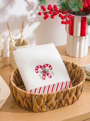 Lc Waikiki Yeni Sezon Baston Şeker Nakışlı Yüz Havlusu 50X80 cm