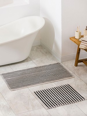 Lc Waikiki Yeni Sezon Çizgi Nakışlı Banyo Paspası 60X100 cm 2'li