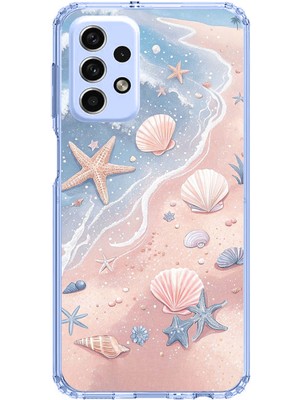 TechTree Samsung Galaxy A33 Uyumlu Sahil Deniz Kabuğu Baskılı Silikon Kılıf