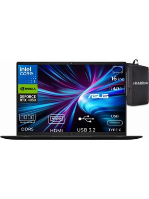 Asus Vivobook 16 Core 5 210H V3607VU-RP276-K41 8gb 2tb RTX4050 6gb W11PRO 16" Wuxga Notebook