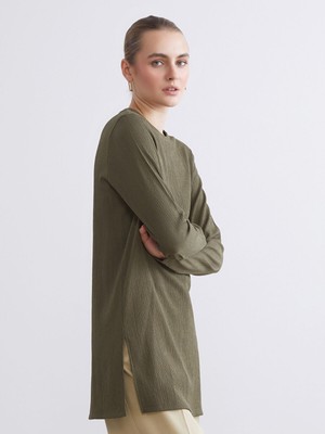 Lc Waikiki Yeni Sezon Bisiklet Yaka Dokulu Kadın Tunik