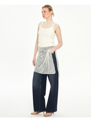 Lc Waikiki Yeni Sezon Asimetrik Kesim Dantel Kadın Tunik