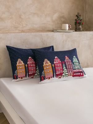 Lc Waikiki Yeni Sezon Yılbaşı Temalı Pamuklu Yastık Kılıfı 2'li 50X70 cm