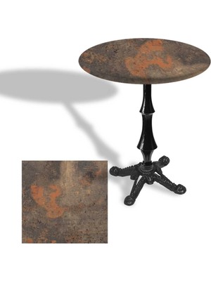 Dockers Çipa 1012 Döküm Ayak Yuvarlak Masa Çap 70CM - (Werzalit, Wermodin ve Allzalit Tabla) - Metalic Oxid 1