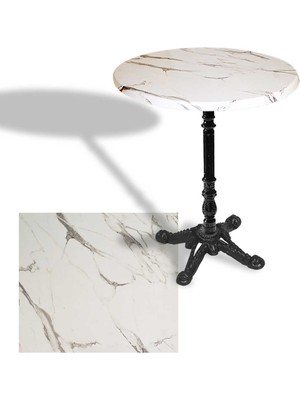 Dockers Çipa 1004 Döküm Ayak Yuvarlak Masa Çap 90CM - (Werzalit, Wermodin ve Allzalit Tabla) - Afyon Mermer