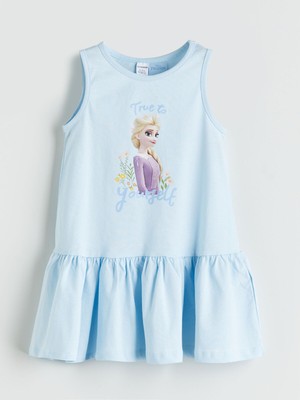 Lc Waikiki Yeni Sezon Elsa Baskılı Kız Çocuk Penye Elbise