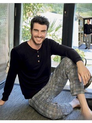 Aydoğan Erkek Waffle Patlı Uzun Kollu Pijama Takımı 240745