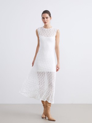 Lc Waikiki Yeni Sezon Bisiklet Yaka Dantelli Elbise